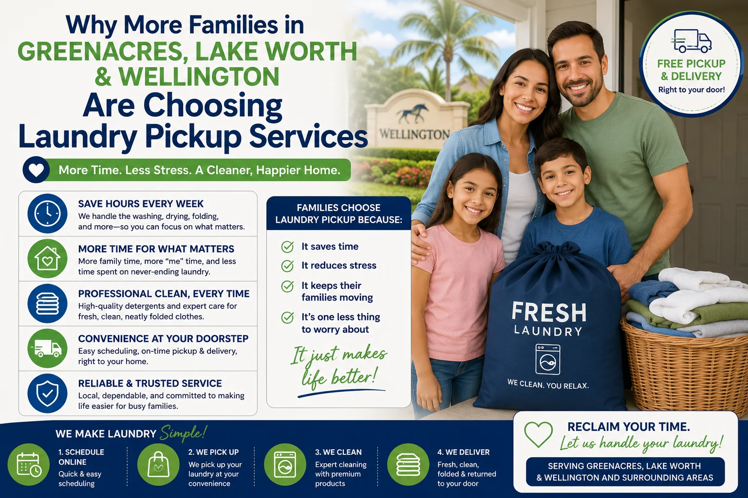 Why More Families in Greenacres, Lake Worth & Wellington Are Choosing Laundry Pickup Services